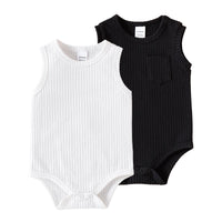 2-Pack Baby Sleeveless Ribbed Bodysuits Soft 0–24M
